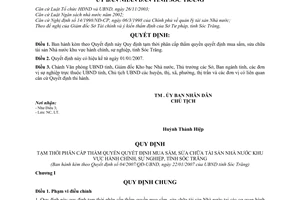 Quyết định 04/2007/QĐ-UBND Quy định tạm thời phân cấp thẩm quyền