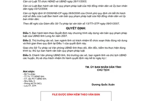 Quyết định 06/2007/QĐ-UBND chương trình xây dựng văn bản quy phạm pháp luật