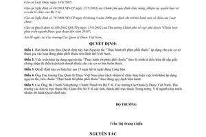 Quyết định 12/2007/QĐ-BYT nguyên tắc Thực hành tốt phân phối thuốc