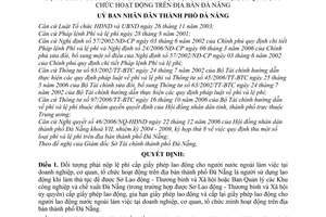 Quyết định 08/2007/QĐ-UBND mức thu, quản lý sử dụng lệ phí cấp giấy