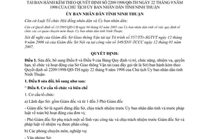Quyết định 19/2007/QĐ-UBND sửa đổi chức năng nhiệm vụ Sở Giao thông Vận Ninh Thuận