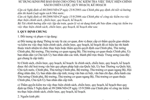 Thông tư 06/2007/TT-BTC hướng dẫn lập dự toán, quản lý sử dụng kinh phí bảo đảm công tác kiểm tra thực hiện chính sách chiến lược, quy hoạch, kế hoạch
