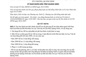 Quyết định 336/2007/QĐ-UBND chi phí tang lễ hỏa thiêu An Lạc Viên Quảng Ninh