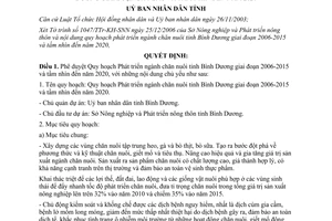 Quyết định 330/QĐ-UBND năm 2007 quy hoạch phát triển chăn nuôi Bình Dương