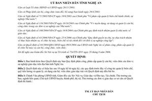 Quyết định 06/2007/QĐ-UBND phân cấp quản lý cán bộ công chức đơn vị sự nghiệp giáo dục Nghệ An