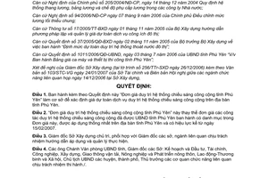 Quyết định 184/2007/QĐ-UBND Đơn giá duy trì hệ thống chiếu sáng công cộng