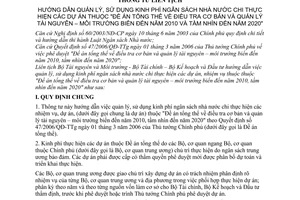 Thông tư liên tịch 01/2007/TTLT-BTNMT-BTC-BKHĐT hướng dẫn quản lý sử dụng kinh phí VSNN chi thực hiện các dự án thuộc Đề án quản lý TNMT