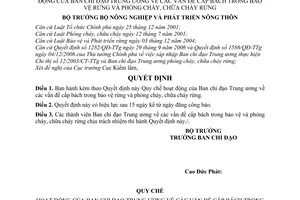 Quyết định 08/2007/QĐ-BNN quy chế hoạt động Ban chỉ đạo Trung ương vấn đề cấp bách bảo vệ phòng cháy chữa cháy rừng