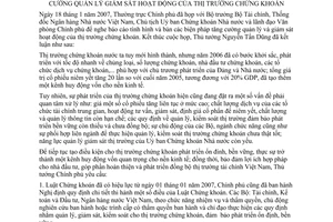 Thông báo 20/TB-VPCP ý kiến Kết luận Thủ tướng Chính phủ Nguyễn Tấn Dũng tăng cường quản lý giám sát hoạt động thị trường chứng khoán