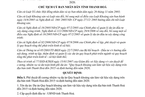 Quyết định 351/QĐ-UBND năm 2007 phê duyệt đề cương  Quy hoạch khoáng sản làm vật