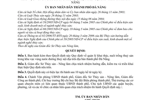 Quyết định 10/2007/QĐ-UBND quản lý khai thác, nuôi trồng thủy sản