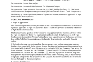 Circular No. 08/2007/TT-BTC guiding financial regimes and customs procedures