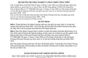 Quyết định 270/QĐ-BNN-TCCB thành lập Ban Chủ nhiệm