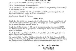 Quyết định 01/2007/QĐ-UBND Quy định giá tính thuế tài nguyên Lai Châu