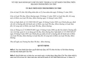Quyết định 04/2007/QĐ-UBND quy chế tổ chức thi đua xét khen thưởng Cần Thơ