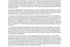 Chỉ thị 03/2007/CT-UBND tăng cường phòng cháy chữa cháy Hậu Giang