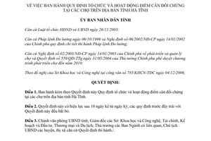 Quyết định 06/2007/QĐ-UBND Quy định tổ chức hoạt động điểm cân đối chứng tại các chợ Hà Tĩnh