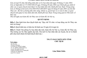 Quyết định 01/2007/QĐ-UBND Quy chế Tổ chức hoạt động Sở Thủy sản tỉnh An Giang