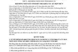 Nghị quyết 06/2007/NQ-HĐND các tờ trình của Ủy ban nhân dân tỉnh trình tại kỳ họp lần thứ 9 - Hội đồng nhân dân tỉnh khoá VII