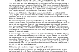 Chị thị 02/2007/CT-BBCVT tổ chức đón Tết đảm bảo thông tin liên lạc phục vụ Tết Đinh Hợi năm 2007