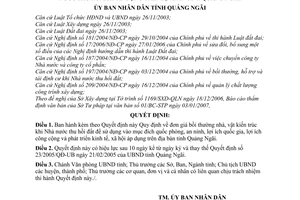 Quyết định 02/2007/QĐ-UBND  đơn giá bồi thường nhà, vật kiến trúc