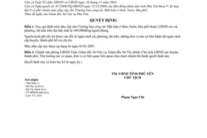 Quyết định 28/2007/QĐ-UBND mức phụ cấpTrưởng ban công tác Mặt trận