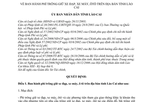 Quyết định 04/2007/QĐ-UBND phí trông giữ xe đạp, xe máy, ô tô