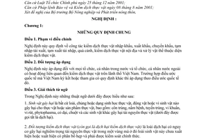 Nghị định 02/2007/NĐ-CP kiểm dịch thực vật