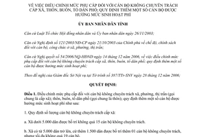 Quyết định 01/2007/QĐ-UBND điều chỉnh mức phụ cấp cán bộ không chuyên trách