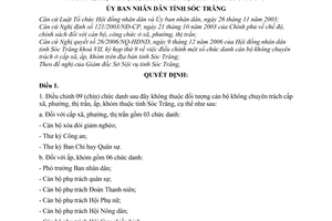 Quyết định 01/2007/QĐ-UBND điều chỉnh chức danh cán bộ không chuyên trách cấp xã