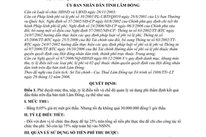 Quyết định 61/QĐ-UBND mức thu, nộp, tỷ lệ điều tiết chế độ quản lý sử dụng phí thẩm định kết quả đấu thầu