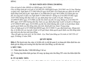 Quyết định 59/QĐ-UBND mức thu, nộp quản lý sử dụng phí thẩm định