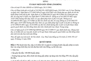 Quyết định 65/QĐ-UBND  2007 mức thu nộp Lệ phí xả nước thải Lâm Đồng