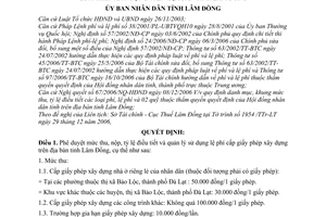 Quyết định 70/QĐ-UBND mức thu, nộp, tỷ lệ điều tiết và quản lý sử dụng