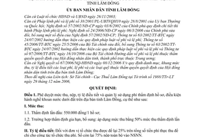 Quyết định 62/QĐ-UBND mức thu, nộp quản lý sử dụng phí thẩm định hồ sơ
