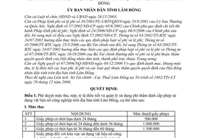 Quyết định 58/QĐ-UBND mức thu, nộp,quản lý sử dụng phí thẩm định cấp phép