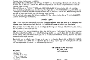 Quyết định 01/2007/QĐ-UBND  trích lập quản lý sử dụng Quỹ thi đua khen thưởng