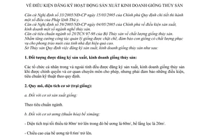 Quyết định 14/QĐ-STS điều kiện đăng ký hoạt động sản xuất kinh doanh