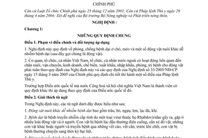 Nghị định 05/2007/NĐ-CP phòng, chống bệnh dại ở động vật