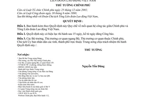 Quyết định 04/2007/QĐ-TTg Ban hành Quy chế mối quan hệ công tác giữa Chính phủ Tổng Liên đoàn Lao động Việt Nam