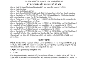 Quyết định 09/2007/QĐ-UBND phê duyệt Quy hoạch chi tiết Khu Luyện tập Thể thao Vui chơi giải trí Mễ Trì, tỷ lệ 1/500