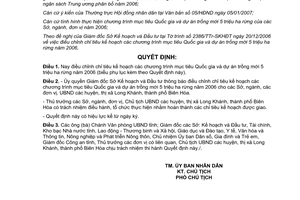 Quyết định 82/QĐ-UBND năm 2007 Chương trình mục tiêu Quốc gia và dự án trồng mới