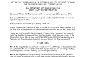 Nghị quyết 22/2007/NQ-HĐND phí thẩm định báo cáo đánh giá tác động môi trường