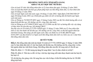 Nghị quyết 06/2007/NQ-HĐND  chế độ đào tạo, bồi dưỡng cán bộ, công chức