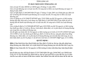 Quyết định 03/2007/QĐ-UBND trình tự, thủ tục cấp giấy phép hoạt động khoáng sản