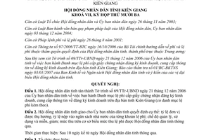 Nghị quyết 18/2007/NQ-HĐND danh mục lệ phí cấp giấy chứng nhận đăng ký