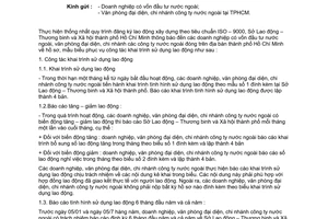 Công văn 629/LĐTBXH-LĐ hướng dẫn báo cáo khai trình sử dụng lao động, tăng - giảm lao động  các doanh nghiệp có vốn đầu tư nước ngoài
