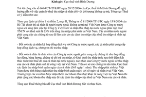 Công văn 640/TCT-TNCN quản lý thuế thu nhập cá nhân với đối tượng không cư trú