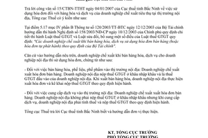 Công văn 762/TCT-PCCS hóa đơn doanh nghiệp chế xuất