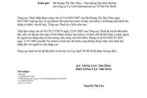 Công văn 843TCT/TNCN năm 2007 thuế thu nhập đối với người có thu nhập cao